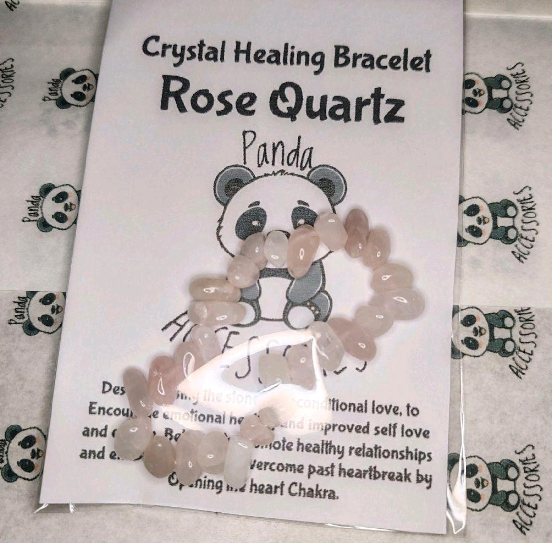 Rose Quartz Tumble Natural Crystal Healing Bracelet