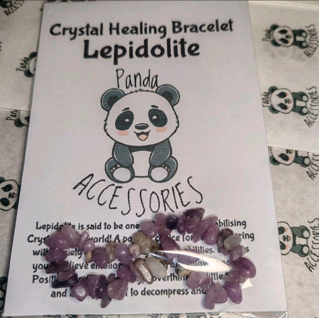 Lepidolite Chips Natural Crystal Healing Bracelet