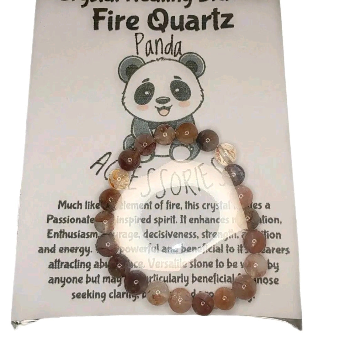 Fire Quartz Natural Crystal Healing Bracelet