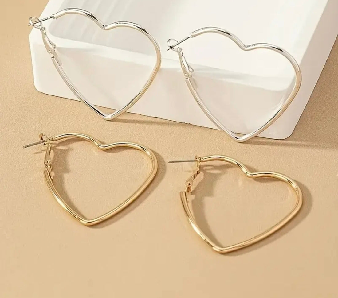 Heart Hoops Earrings