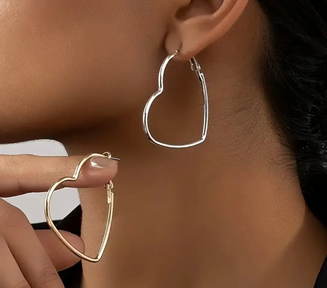 Heart Hoops Earrings