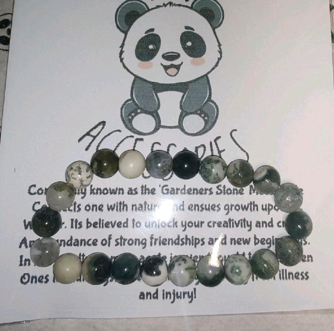 Moss Agate Natural Crystal Healing Bracelet