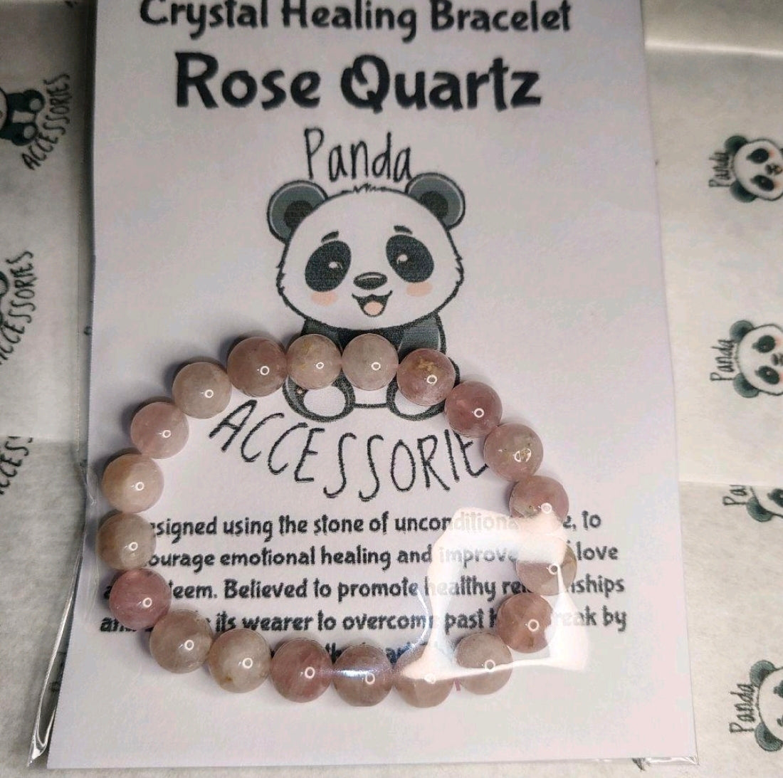 Madagascan Rose Quartz Natural Crystal Healing Bracelet