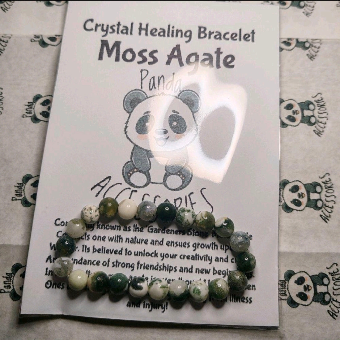 Moss Agate Natural Crystal Healing Bracelet
